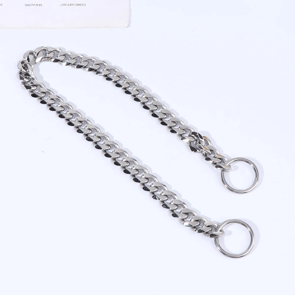 

Durable Stainless Steel Pet Leash 24 Inch Dog Hauling Cable Comfortable Hands Superior Control High Quality Stitching Silver