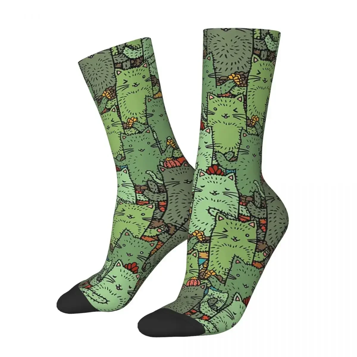 Catcus Garden Socks Harajuku Super Soft Stockings All Season Long Socks Accessories for Man's Woman's Birthday Present