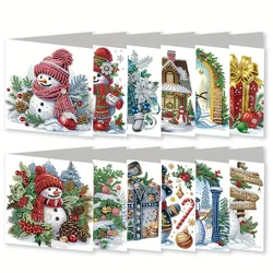 12piece DIY diamond painting set Christmas Theme Greeting Card, blessing and wish, unique design, irregular shape diamond, paper