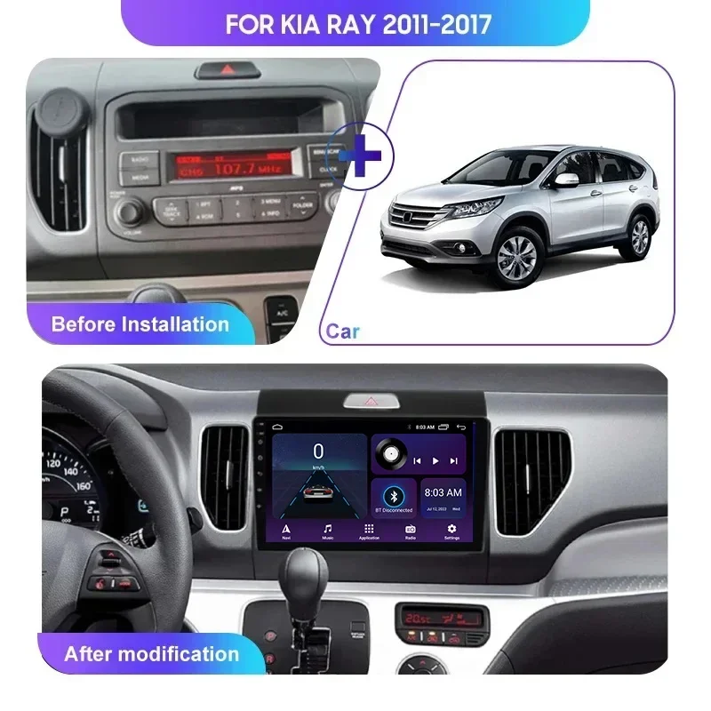 

4G Android 13 Radio For Kia Ray 2011 2012 2013 2013 2015 - 2017 Car stereo Multimedia Player Carplay Auto GPS navigation