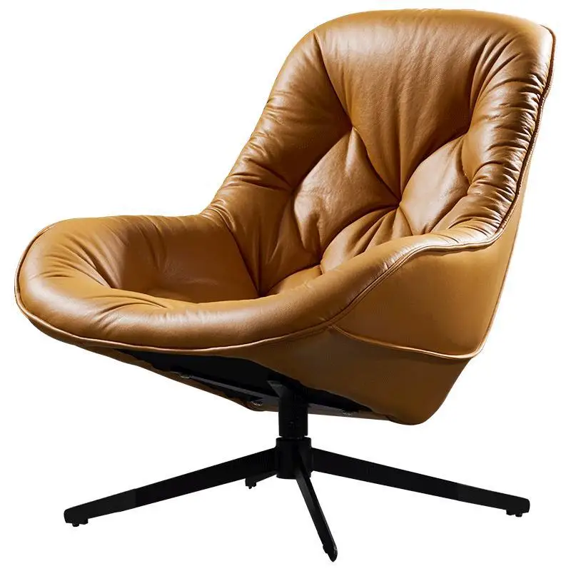 

Internet celebrity single leather reading sofa chair, designer rotating lazy leisure chair American tiger chair