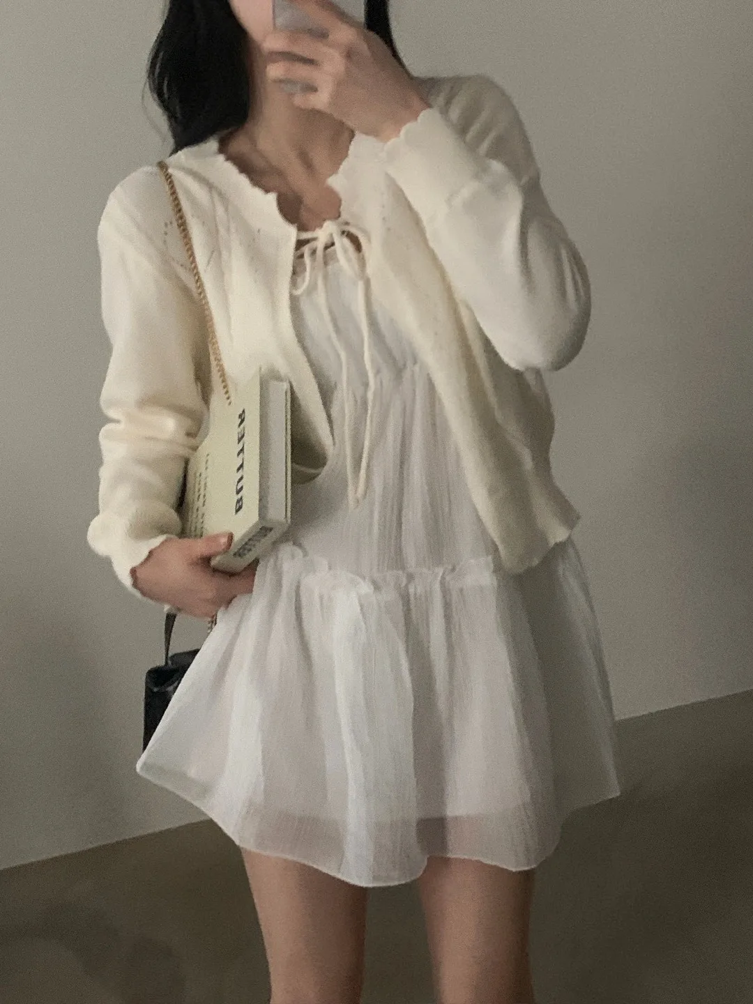 여름 세련된 여성 드레스 Strapl A 라인 미니 스커트 내부 착용 레이스 트림 화이트 컬러 캐주얼 유행 여성 드레스