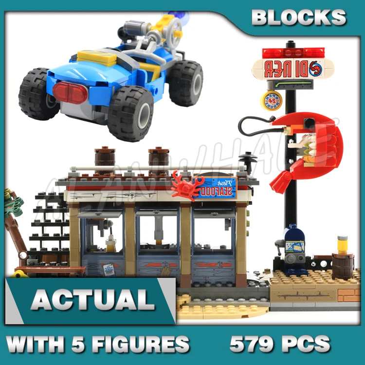 579 pièces côté caché crevette manille attaque fantôme chasse haute technologie Go-kart 11461 blocs de construction jouets compatibles avec le modèle