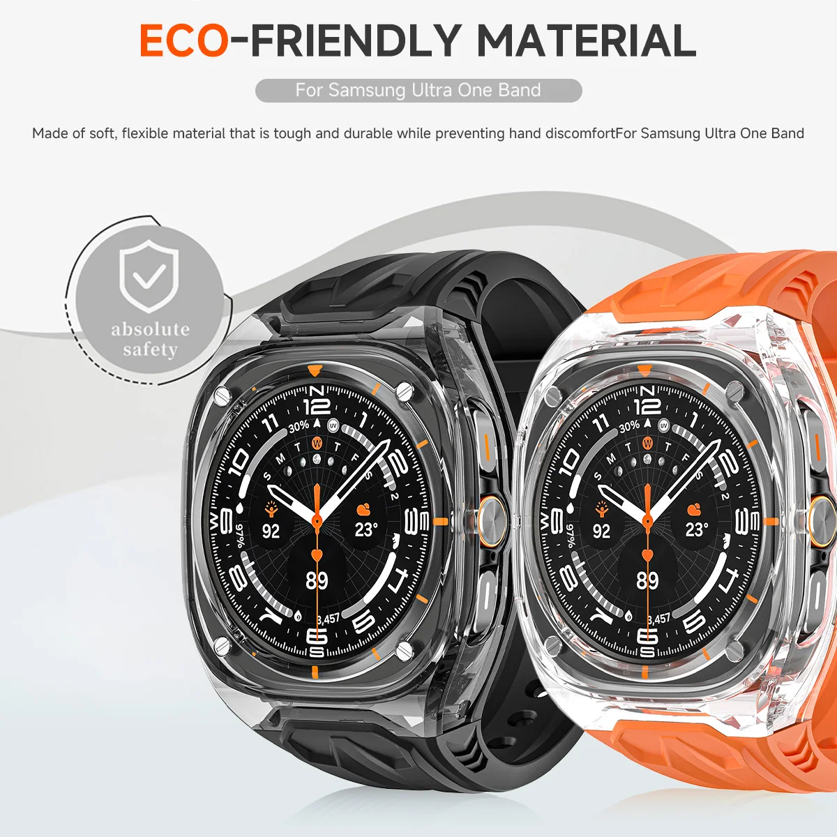 Mod Kit Strap+Case for Samsung Galaxy Watch 7 Ultra 47mm Silicone Loop Band Bracelet for Galaxy Watch Ultra Men Sports Wristband - Image 6