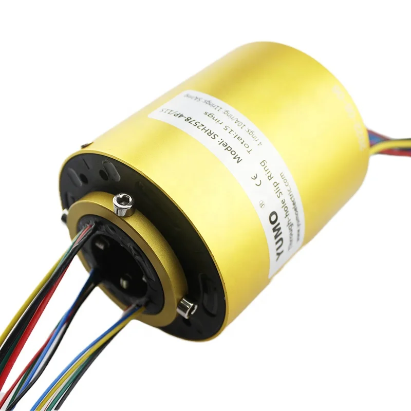 YUMO Slip ring SRH-2578-4P/11S  15wires rotating Through Bore Ring Connector