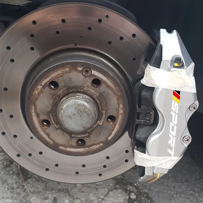 2 pcs ABS Plastic Disc Brake Caliper Cover With Sport Sticker Logo For Audi Mecerdes Benz BMW view 5