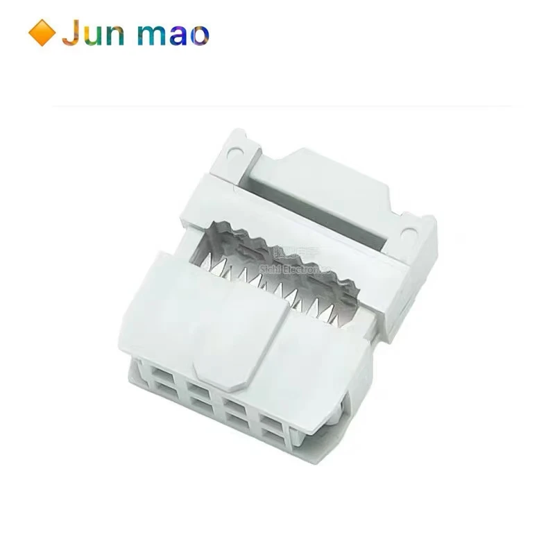 5pcs Gray FC Crimping Head 2.54mm Horn IDC Ribbon Plug Socket JTAG Plug 10P/20/26/30/40P