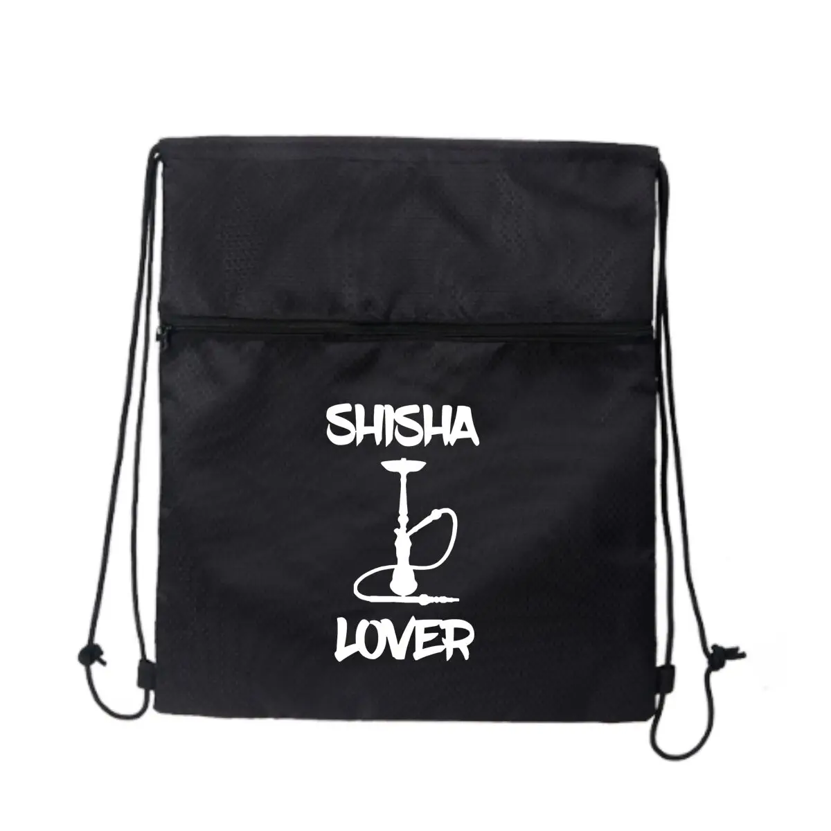 

«Shisha Lover» — черный дорожный рюкзак на молнии с завязками в стиле культуры, легкий для поездок