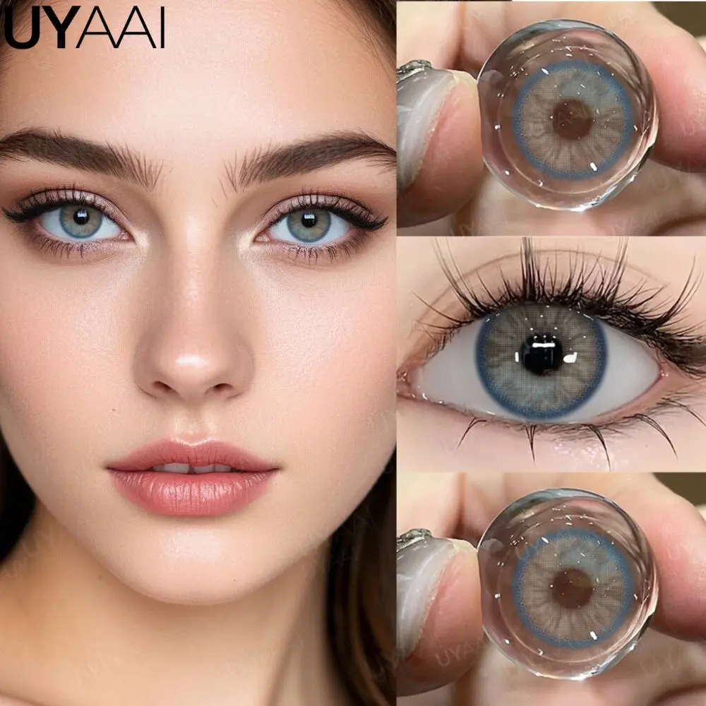 UYAAI NUOVE lenti a contatto colorate per occhi Cosmetici Lenti a contatto blu Lenti a contatto naturali marroni di alta qualità Lenti grigie