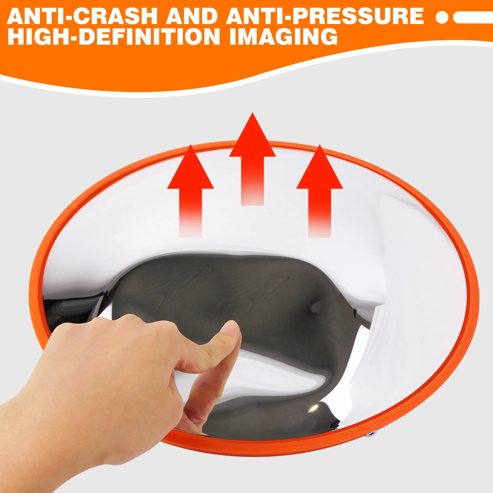 ملخصة غير قابلة للكسر 130 °   مرآة محدبة بزاوية واسعة - مرآة النقطة العمياء للسلامة المرورية للمرآب، ومواقف السيارات، والمستودعات