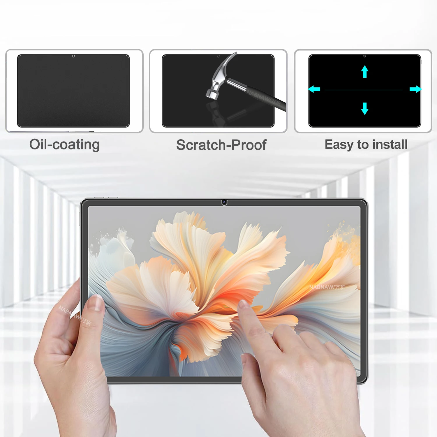 2 Pieces Hard Scratch Proof Film HD Tempered Glass Screen Protector For Lenovo YOGA Pad Pro 12.7 AI Bubble-Free Protective Cover