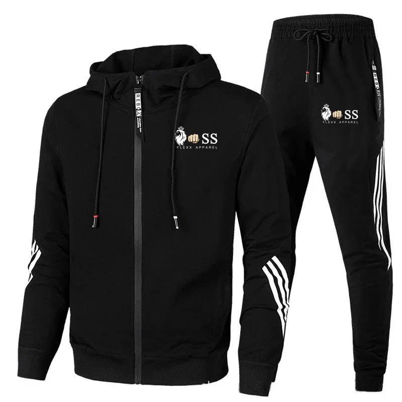 

Men's brand new jogging suit hooded sweatpants two-piece suit men's fashionable casual comfortable autumn and winter jacket