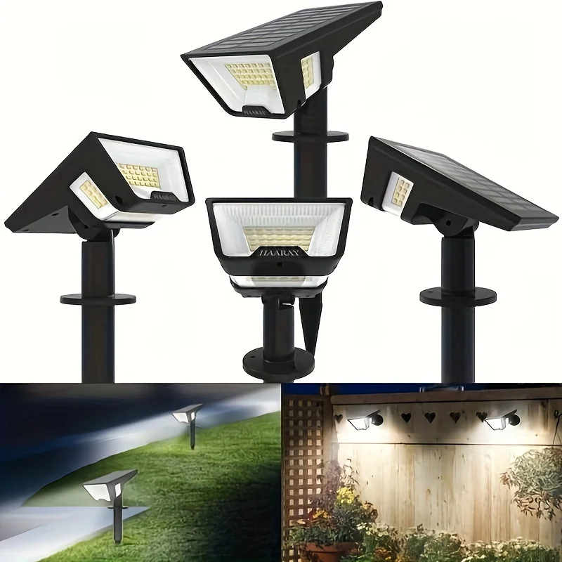 

Solar Lights Outdoor - 4Pack 58LED Solar Spot Lights 4 Sided Lighting Wall Lights for Yard Porch Garden Decor