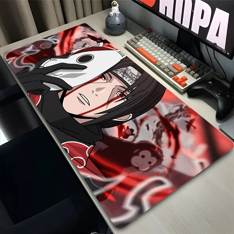 Mouse Pad 900x400 XXL Mousepad Laptop Desk Decor Extended N-narutoS Itachi Uchiha Mouse Pad Pc Keyboard Mat Oversize Desk Pad