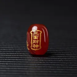 Red agate, three-sided god of wealth, bucket beads