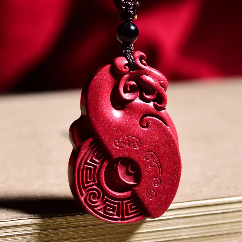 Southern Vulcan Cinnabar Zhuque Pendant Necklace