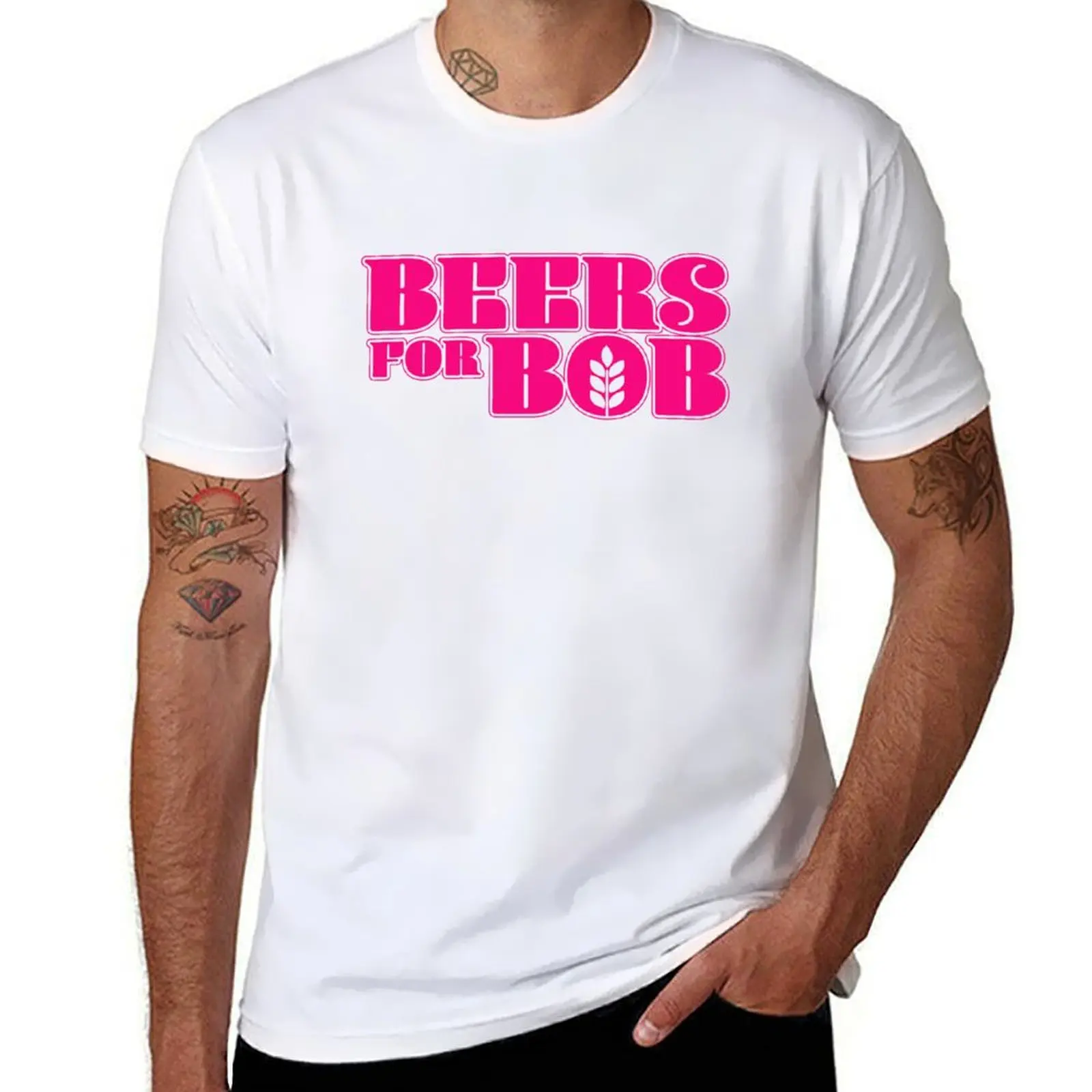 

Beers for Bob - Pink Logo T-Shirt cotton t shirt pack funny t shirts cotton printed t shirts for man T-Shirt