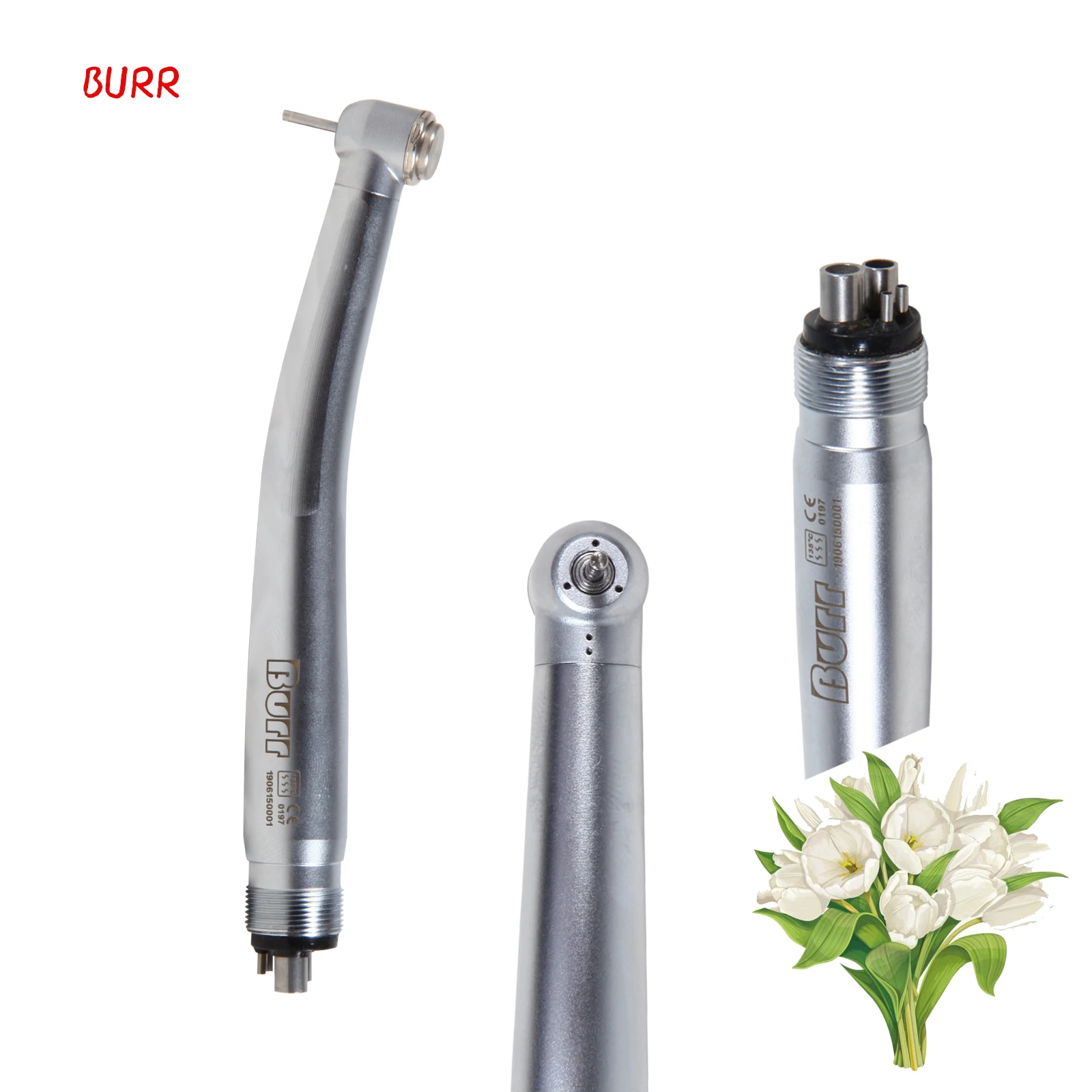 Dental Drills High Speed Handpiece Push Button 4 Holes Clean Standard Head Steel Bearings Single Water Spray Fit NSK Style