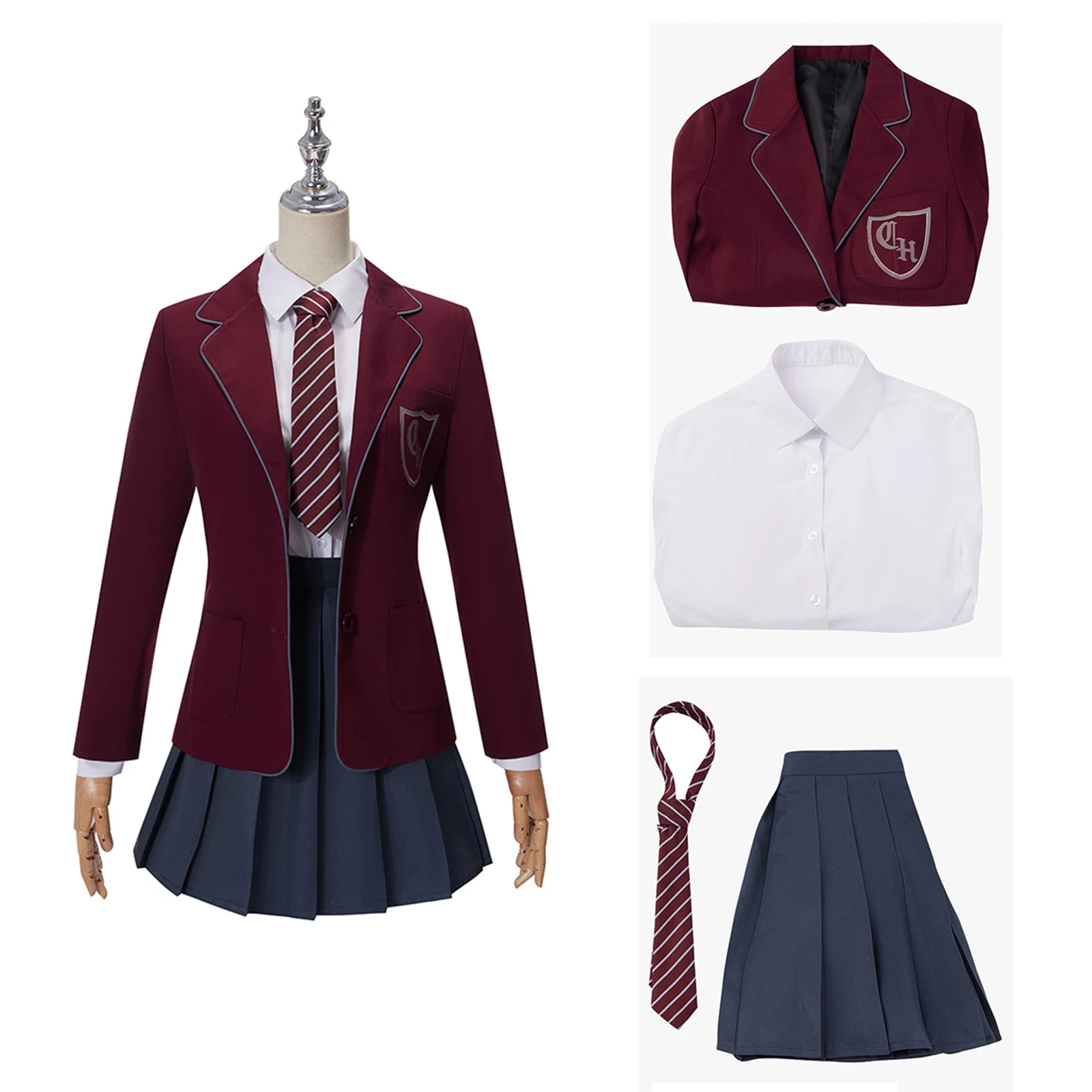 

Matilda Cosplay Costume Musical Boy Girl Purple School Uniform Shirt Pleated Skirt Set Performance Costume Halloween Set