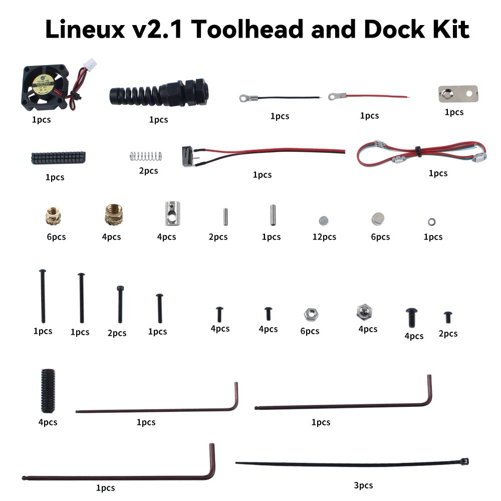 

3d Printer Fastener kit Lineux R2.1 Kit with Carriage Toolhead and Dock For Voron and Vzbot 3d Printer