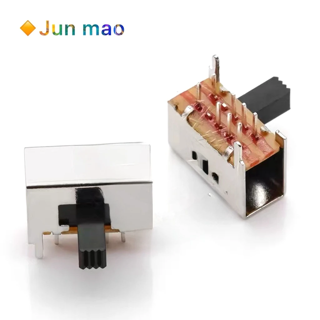10PCS SK-23D13 horizontal 8-pin two row three/3-speed side dial/sliding handle toy power socket with toggle switch
