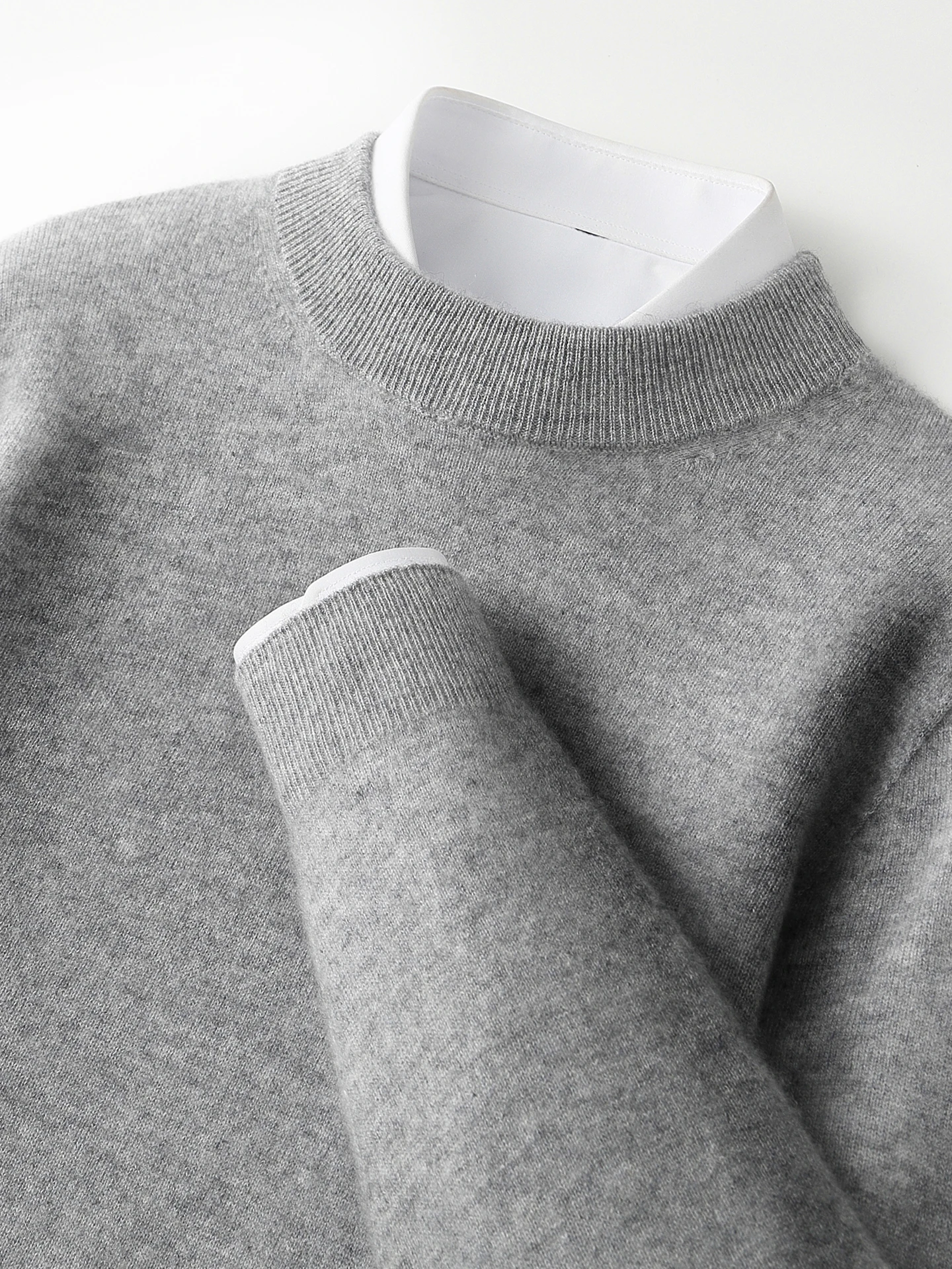 Smart Casual Autumn Winter Man Sweater Basic 100% Merino Wool Knitwear Mock Neck Pullover Men Cashmere Long Sleeve Clothing Tops