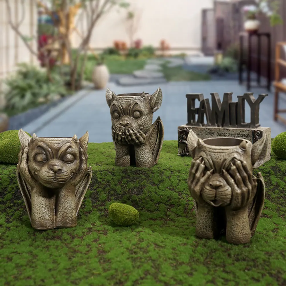 

Открытый цветочный горшок из смолы, креативный садовый сочный горшок, декоративный держатель для растений, поделка из смолы для садоводства, креативный цветочный горшок