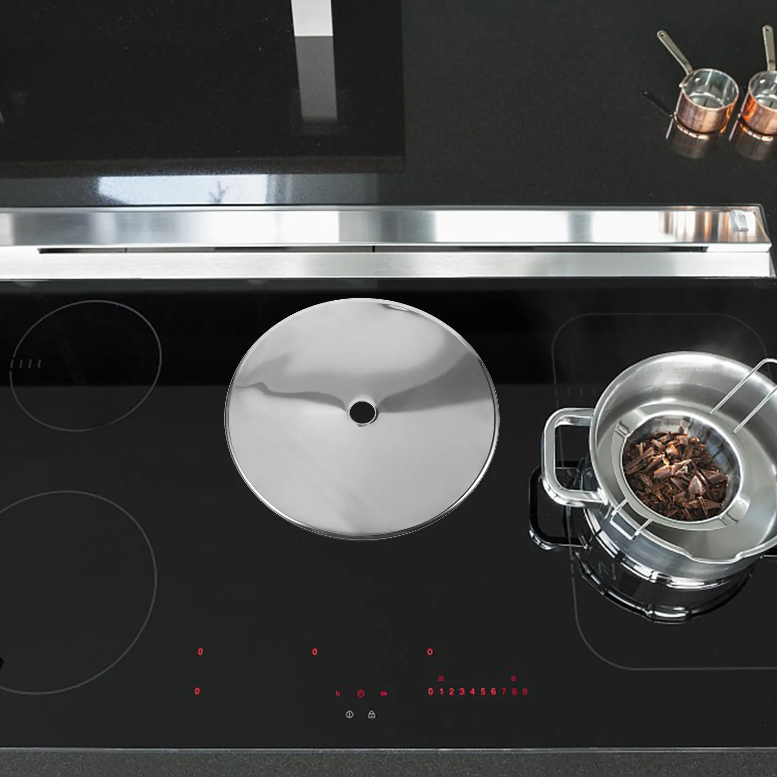 Induction Cooker Sinking Ring 285mm Stainless Steel Anti Overflow Pot Cover Heat Diffuser Plate for Cookware
