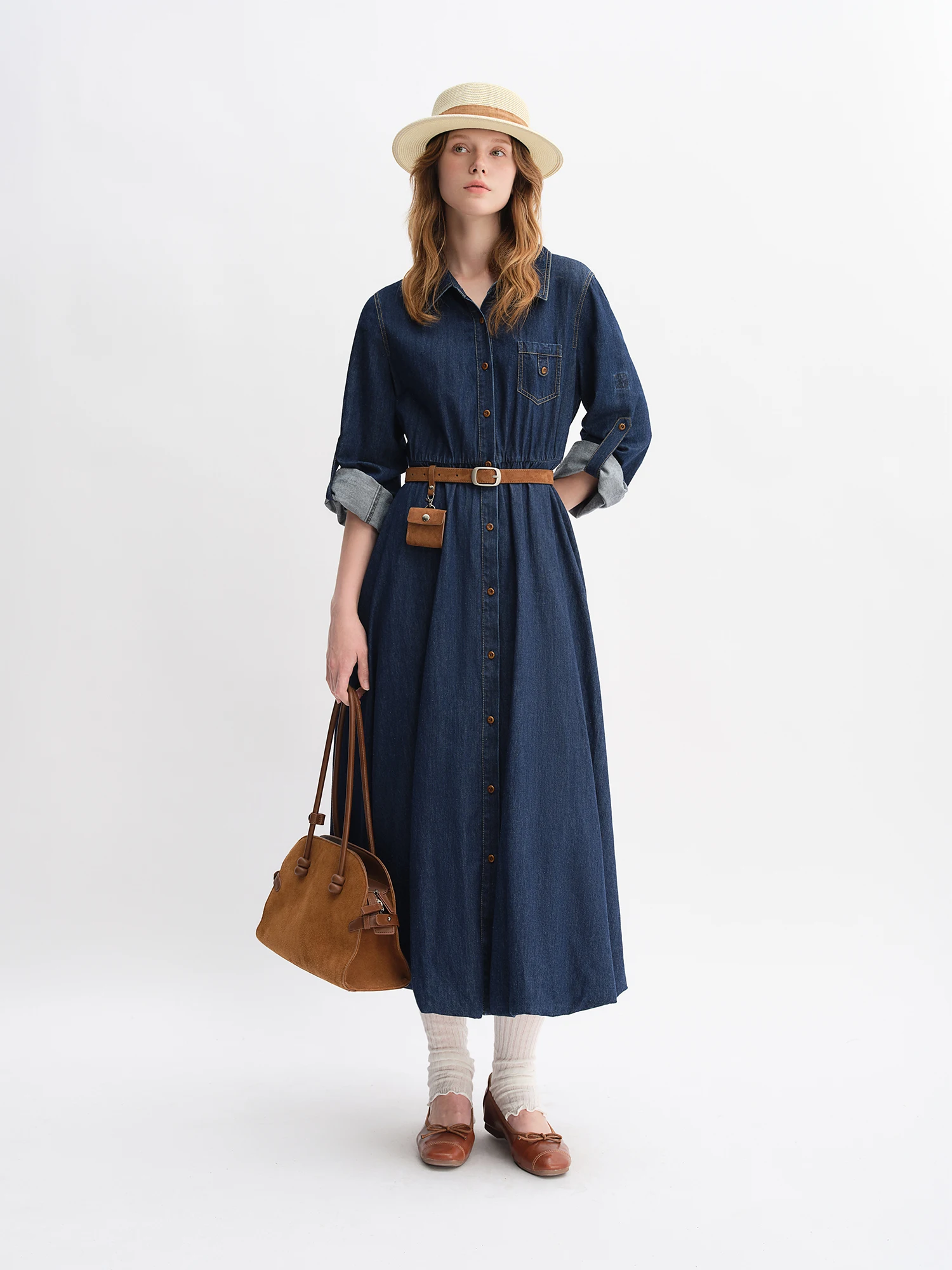 DUSHU Autumn 2025 Women's Denim Dress - Elegant Bouffant Hem Flowy Maxi Dress Casual Daily Wear Empire Waist Floral Print - AliExpress 200000345 DUSHU Autumn 2025 Women's Denim Dress - Elegant Bouffant Hem Flowy Maxi Dress Casual Daily Wear Empire Waist Floral Print - AliExpress 200000345