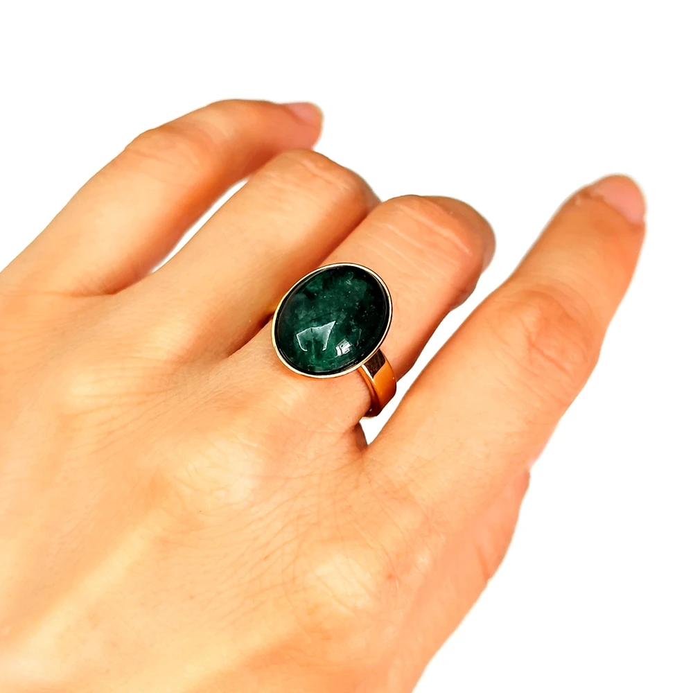20 Stück fantastische Steinringe für Frauen, ovale Perlen, Großhandelsposten, Vintage-Ring, Party-Geschenk, Kristallschmuck – Detail 16