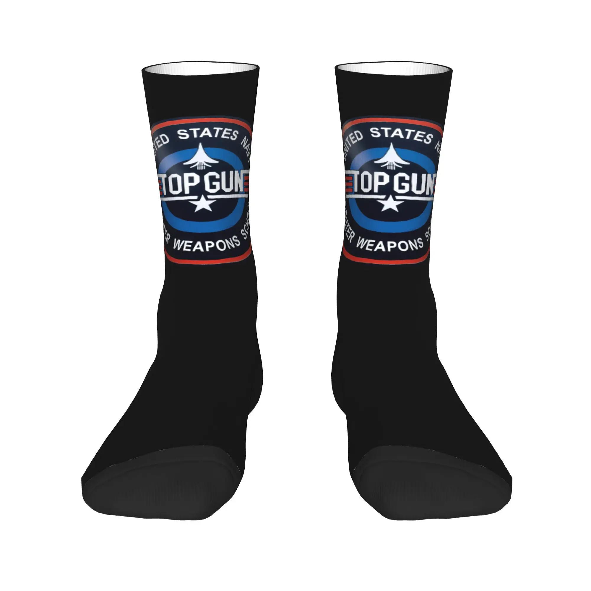Custom Fun Men's Air Force Fighter Jets Top Gun Dress Socks Unisex Breathbale Warm 3D Printing Maverick Film Crew Socks view 2