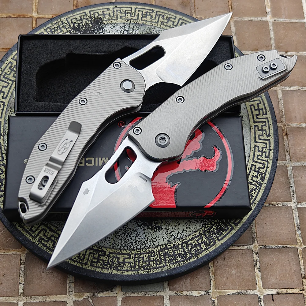 

JUFULE 2025 Stitch RamL Manual Titanium Handle Ceramics Bearing Mark M390MK Blade Hunt Outdoor Fish EDC Tool Folding Camp Knife