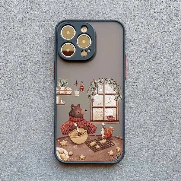 Cartoon Tier Freizeit Telefon Fall Für iPhone XR XS X 17 16 11 12 13 14 15 Pro Max mini 16 15 14 Plus Stoßfest Matte Abdeckung – Detail 7