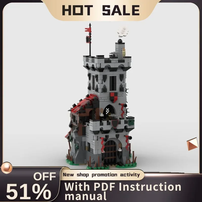 

877Pcs Moc European Medieval Street View Wolfpack Outpost Castle Model Diy Creative Ideas Kids Toys Birthday Gift Custom Puzzles