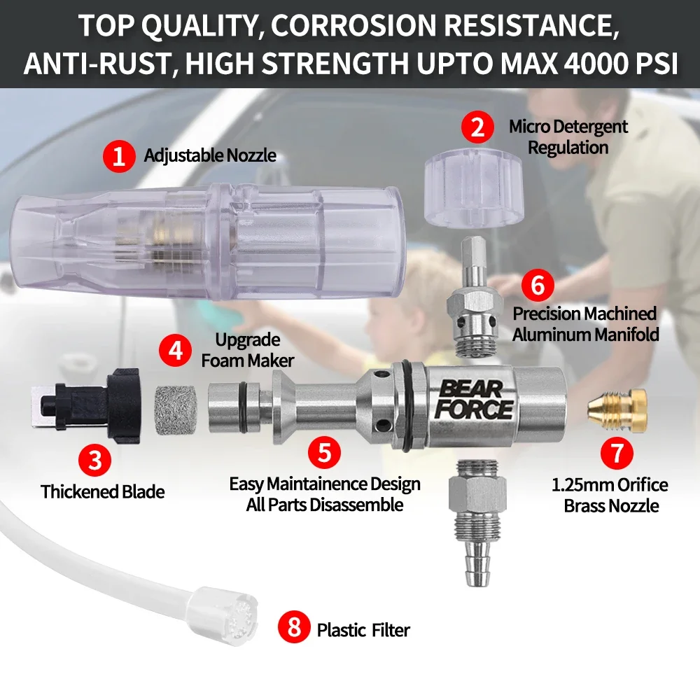 Пеногенератор, пенопластовая пушка, пенопластовая насадка для мойки автомобиля Karcher K2 K3 K4 K5 K6 K7 Tornado, пистолет, мойка высокого давления, автомойка