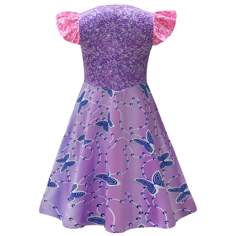 Summer Fancy Girl Mulan Belle Mermaid biancaneve Tiana Rapunzel Princess Dress Elegant Party Cartoon Print abbigliamento Casual per bambini