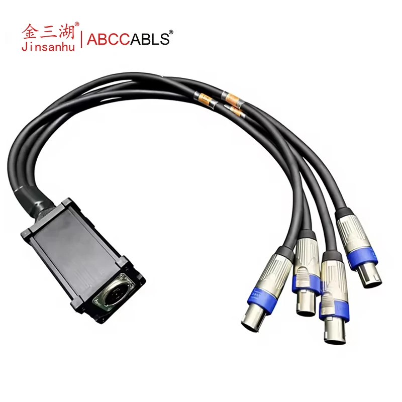 ABCCABLS 1-to-4 NL4 Speaker Splitter Cable, 4-Channel Stage Amplifier To Multiple Speakers Adapter Cord