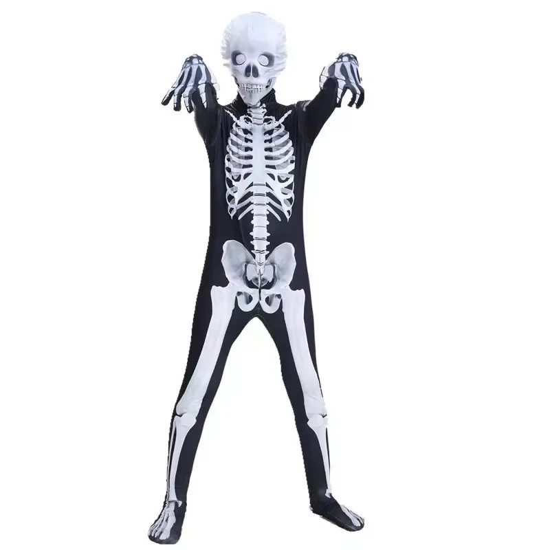 Kerst Enge Zombie Kostuum Skelet Skull Cosplay Kostuum Halloween Kostuum Voor Kinderen Volwassen Carnaval Feest Verkleden