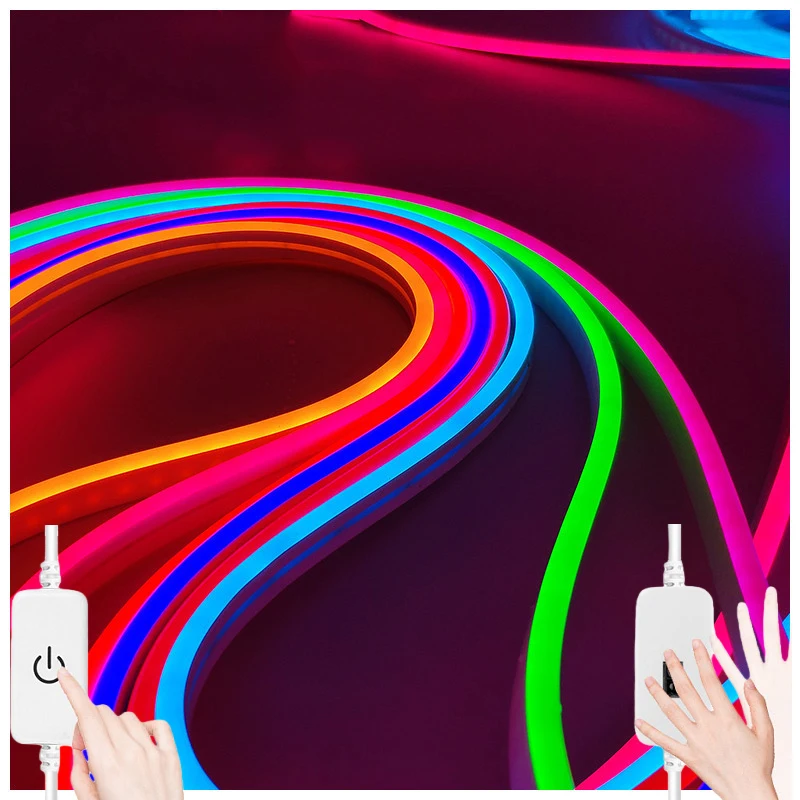 

Dimmable LED Neon Strip Light IP67 Waterproof Led Neon Lights Tape with 12V EU/US Plug Flexible Ribbon Room Lighting Decoration