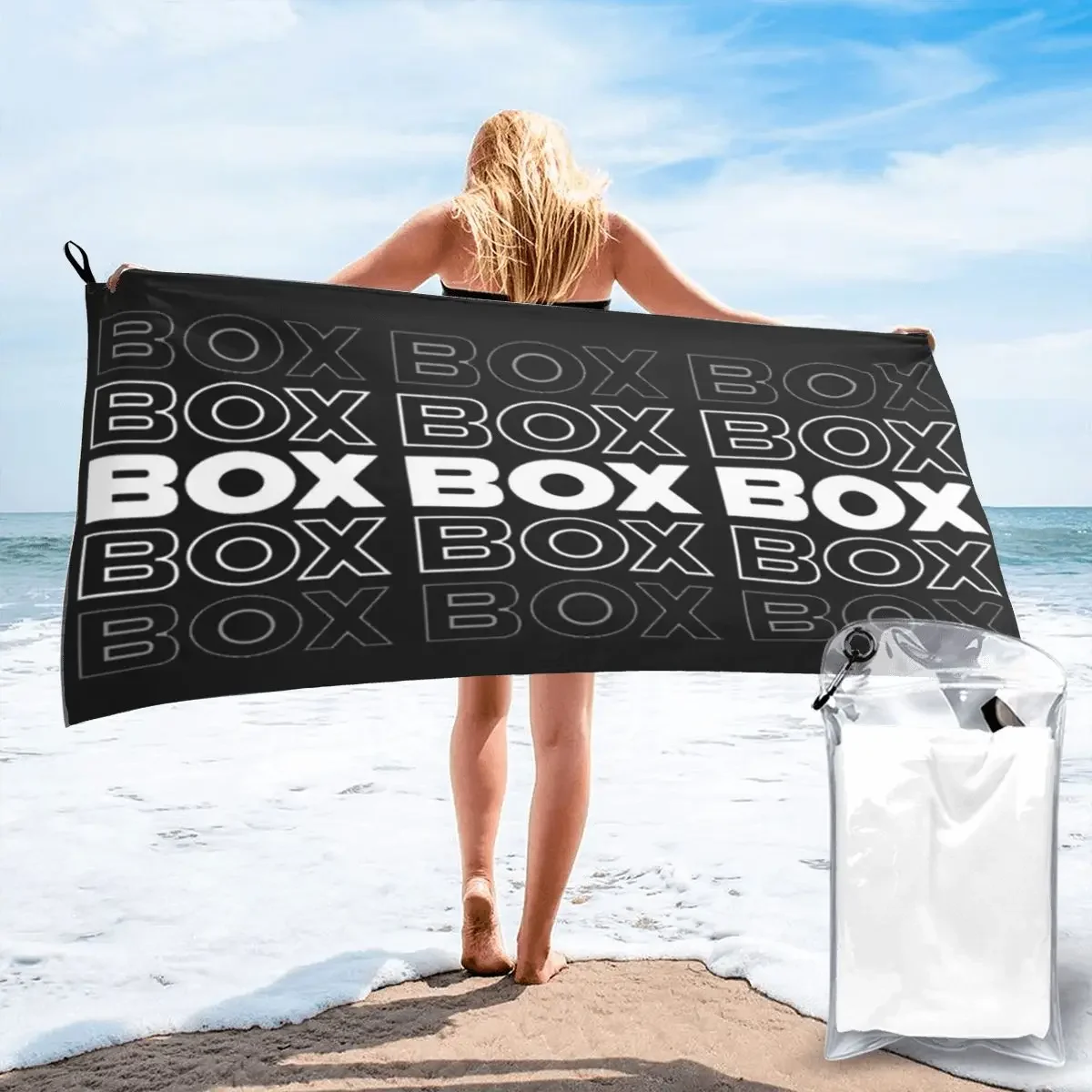 

Box Box Box F1 Выцветший текстовый дизайн Пляжное полотенце Мягкая микрофибра Быстросохнущие впитывающие быстрые полотенца для ванны
