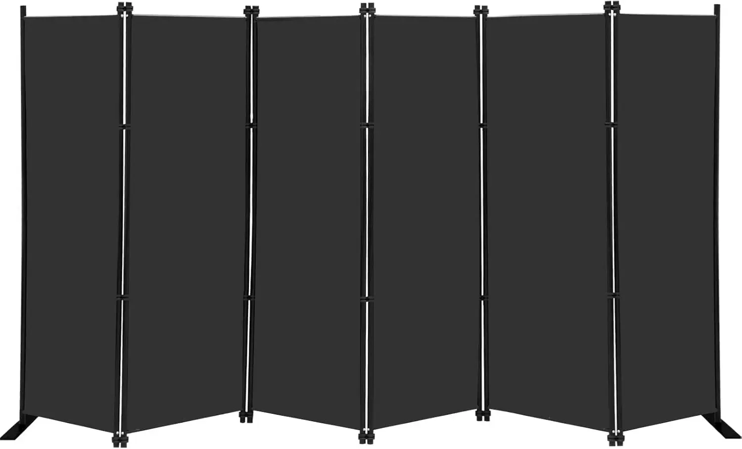 6 Panel Folding Privacy Screen 9ft Wide, 6ft Tall Partition Room Divider Portable Office Walls Dividers, Black