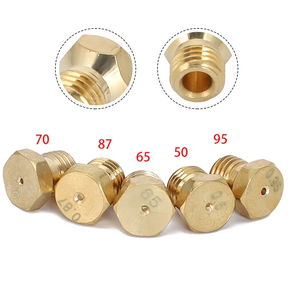 5PCS Brass Burner Nozzle For LPG Conversion Nozzle For Gas Stove Brass Nozzle Propane Injector Replacement Parts