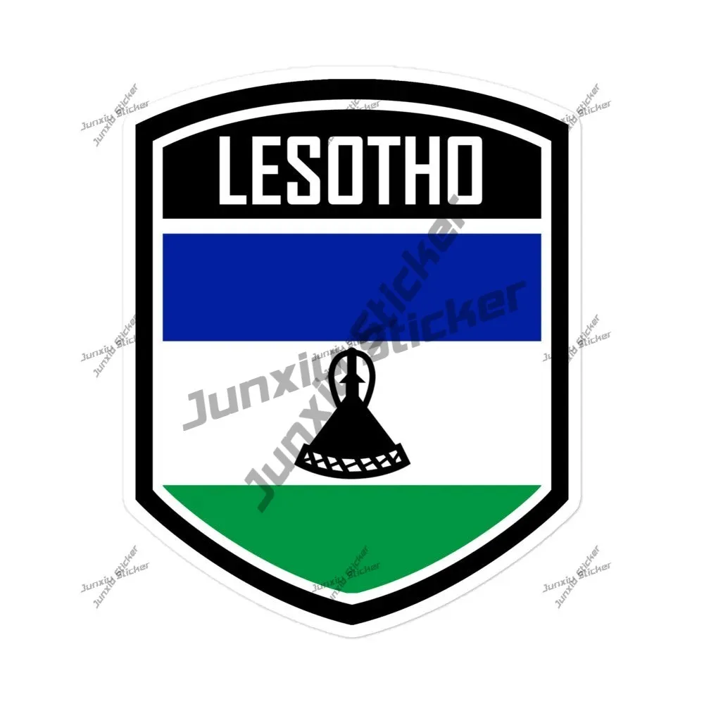 

Funny Lesotho Flag Emblem Stickers Cover Decor Rearview Mirror Windshield Camper Laptop Sticker Anti Scratch Exterior Accesorios