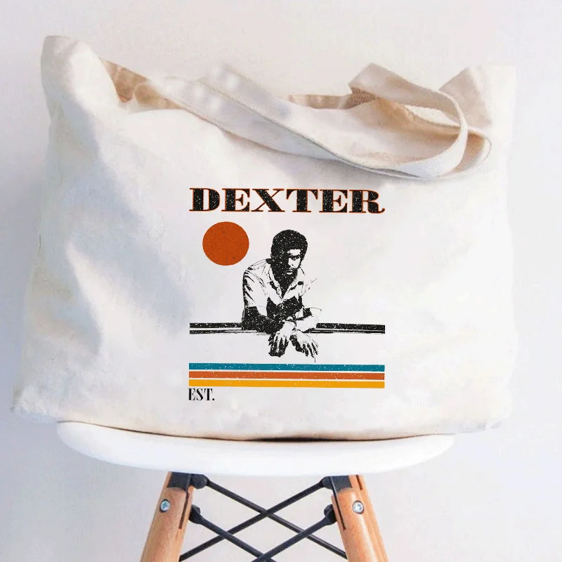 

DEXTER WAS HERE Printed Canvas Bag Harajuku Handbag Student Handbag Durable Capacity Environmentally Friendly Shoulder Bag