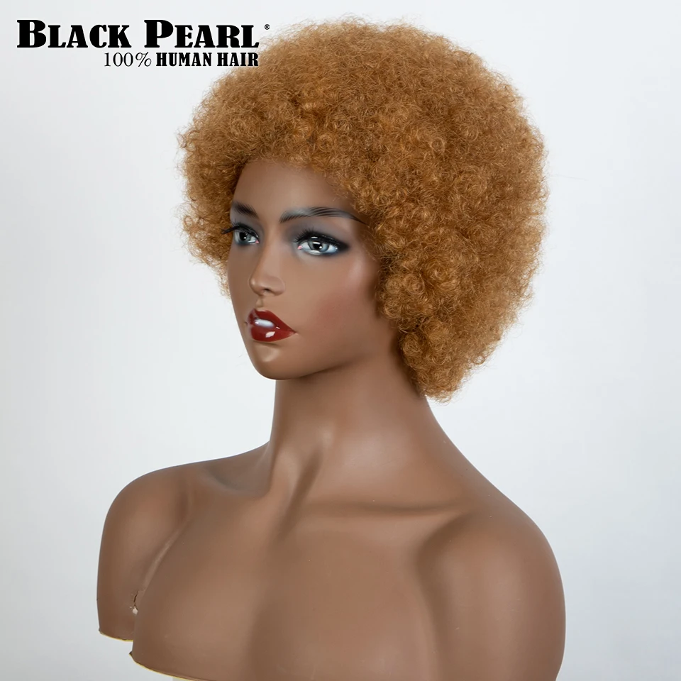 #27 Blond Afro Kinky Short BOb Wigs For Women Human HairBrazilian Afro Kinky Curly Wig Dark Brown Remy Human Hair Kinky Curly