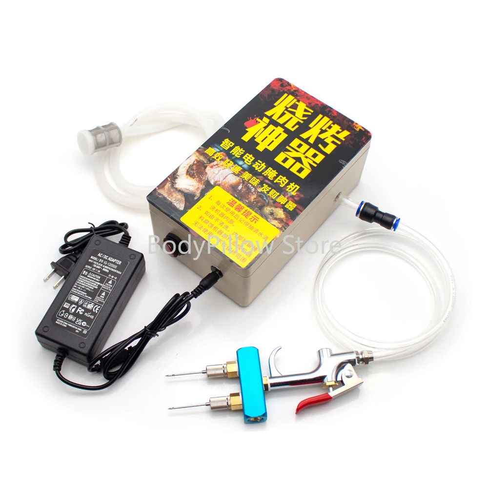 

Электрический насос высокого давления для бекона, пистолет для солевого мяса, шприцевой насос, пищевой электрический инжектор, мясной комбайн 60 Вт с 10 шт. иглой