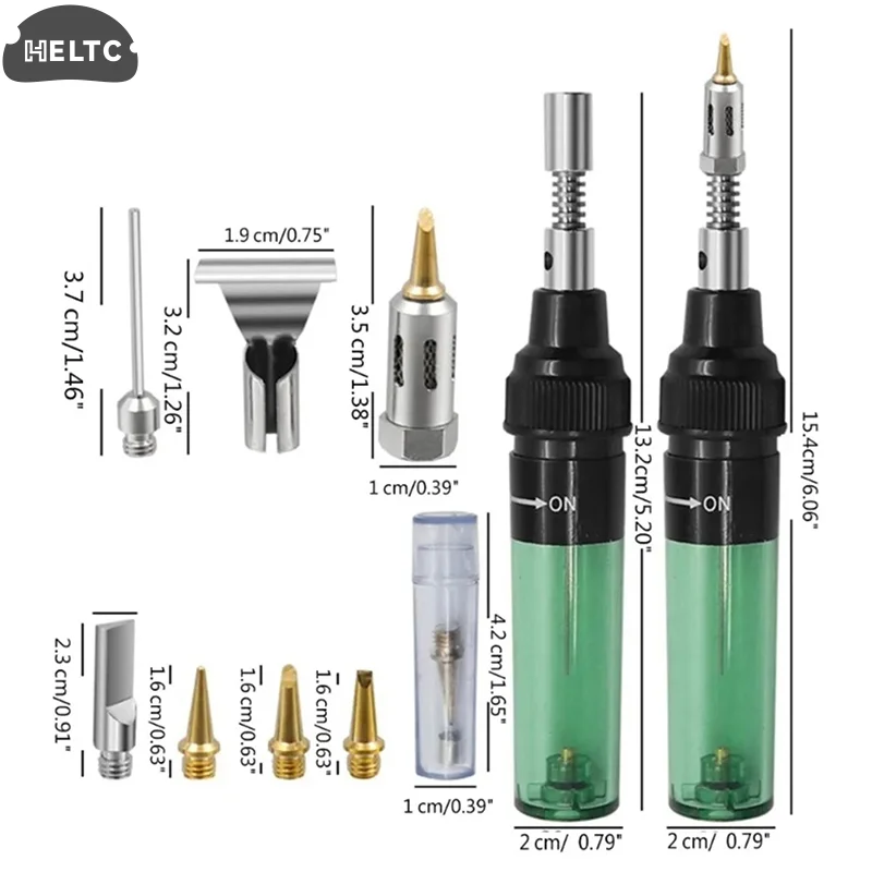 1PCS Plastic Portable Soldering Iron Kit 1300 Celsius Welding Pen Burner Blow Torch Gas Soldering Iron Cordless Butane Tip Tool