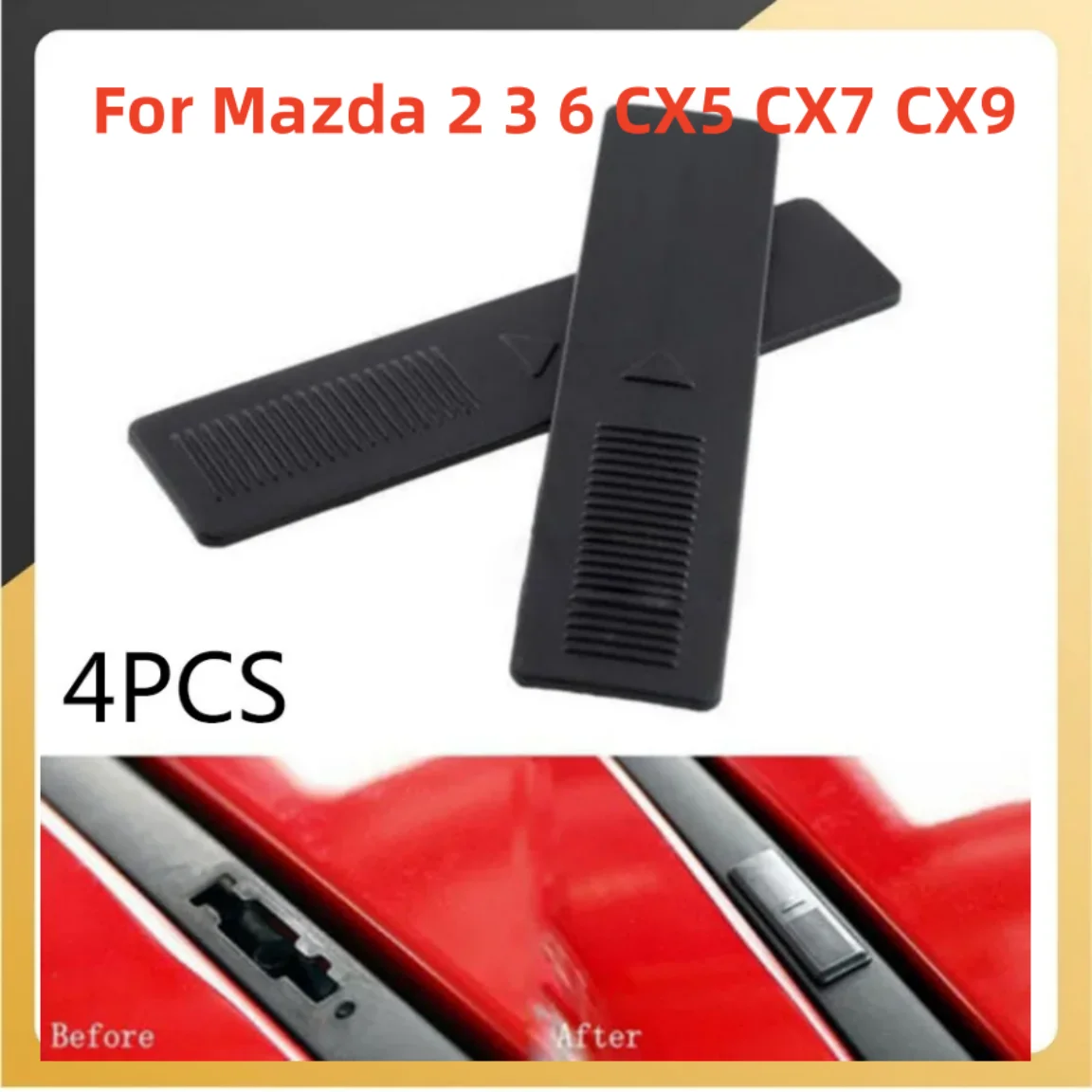 

4pcs Replace Roof Rail Rack Moulding Clip Cover For Mazda 2/3/6 CX5 CX7 CX9 5.2x1.3x0.1cm Replace Automobiles Parts