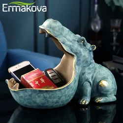 ERMAKOVA-Statue d'hippopotame en résine, figurine de sculpture Hipryotamus, conteneur de clé et de bonbons, décoration de table à la maison, accessoires