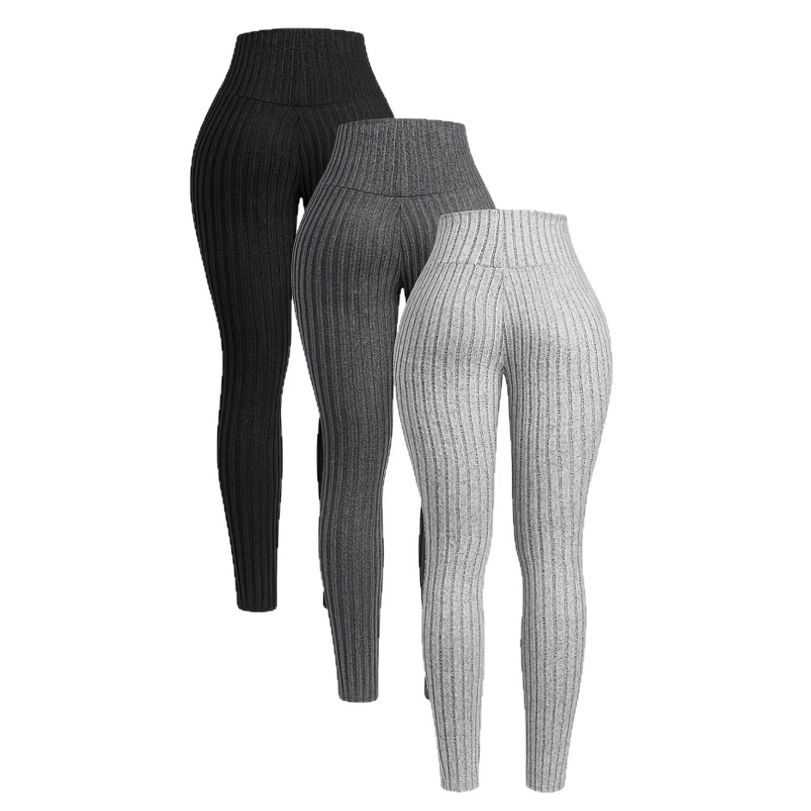 レディース無地パンツ　ゴムウエスト　紐付きワイドレッグスラックス